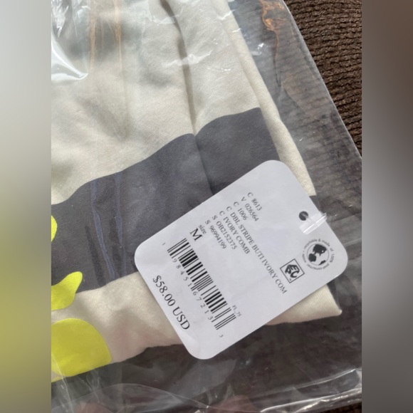 NWT FREE PEOPLE MOVEMENT Inspire Logo Layer DBL Stripe Buti Ivory Combo MSRP $58 - Picture 8 of 9